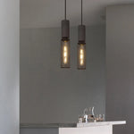 Xenith Industrial Cylindrical Pendant Light, Cement/Metal - Lamp Outdoor
