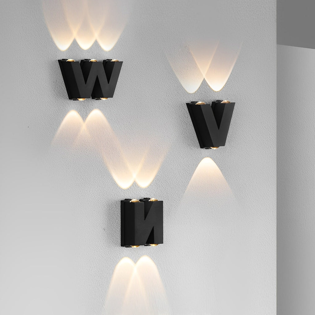 N/V/W Letters Creative Waterproof Modern LED Outdoor Wall Sconce Lighting - Lamp Outdoor