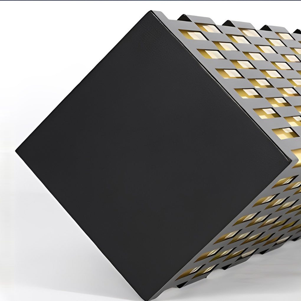 Grid-Designed LED Black Outdoor Lawn Lamp Modern Waterproof Landscape Bollard Lights - Lamp Outdoor