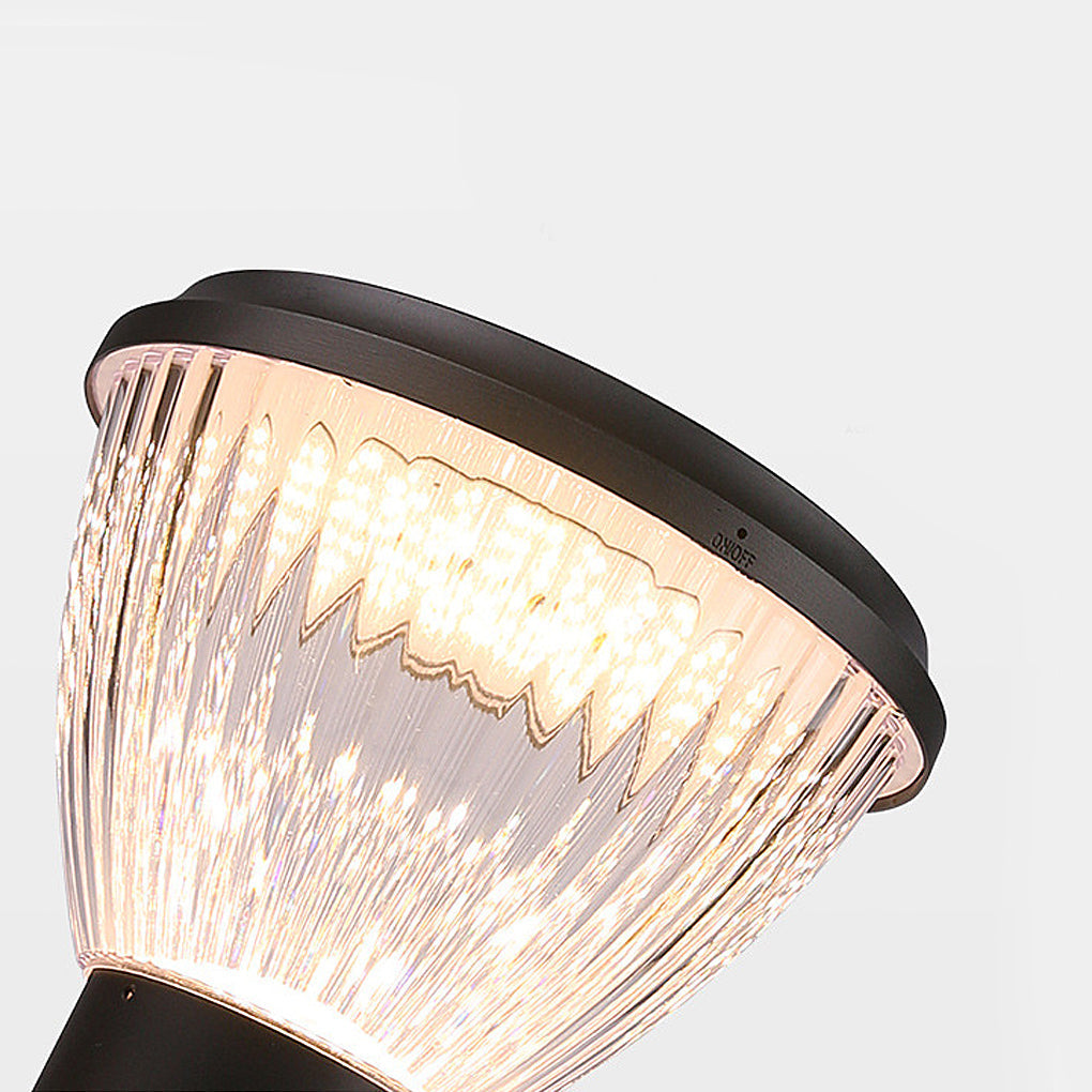 Round LED Fast Charging Black Modern Solar Post Caps Lights Pillar Light - Lamp Outdoor