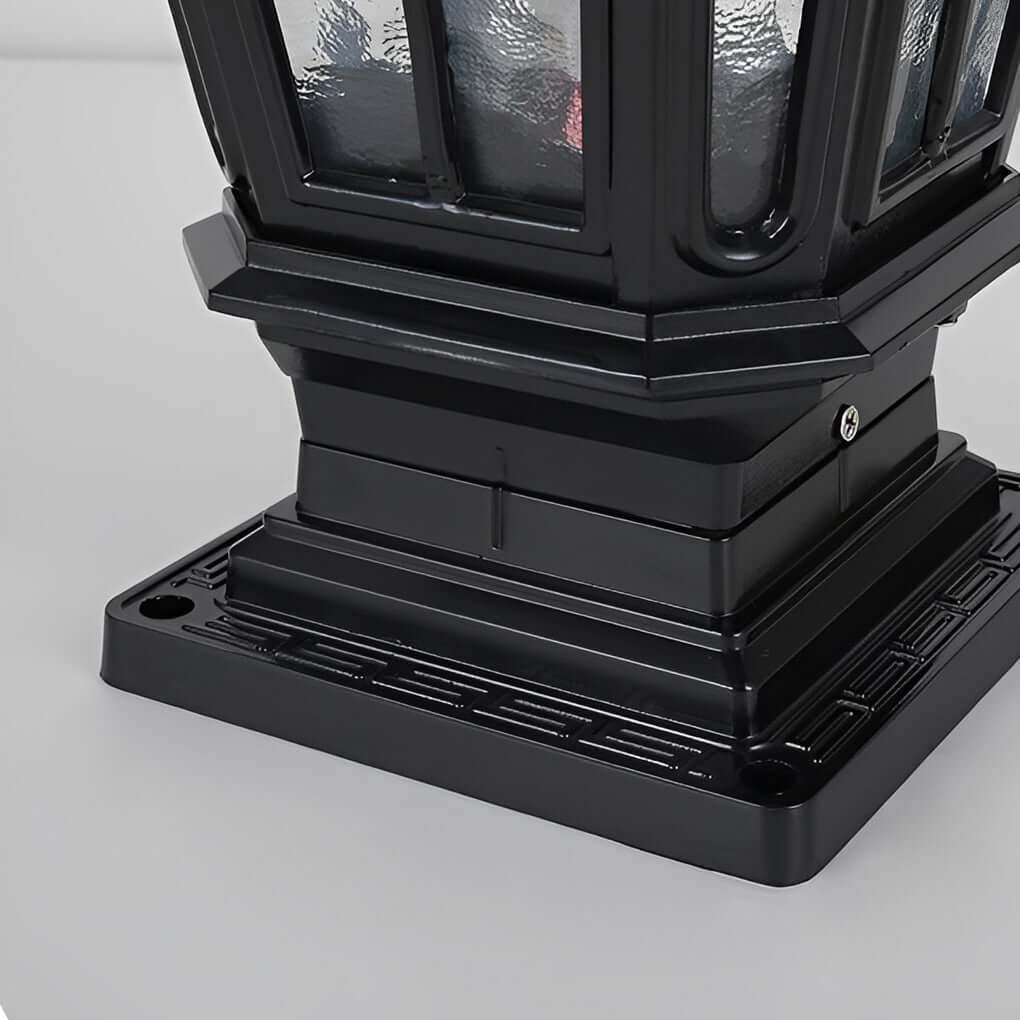 Retro Pavilion Shape Waterproof LED Solar Powered Fence Post Lights - Lamp Outdoor