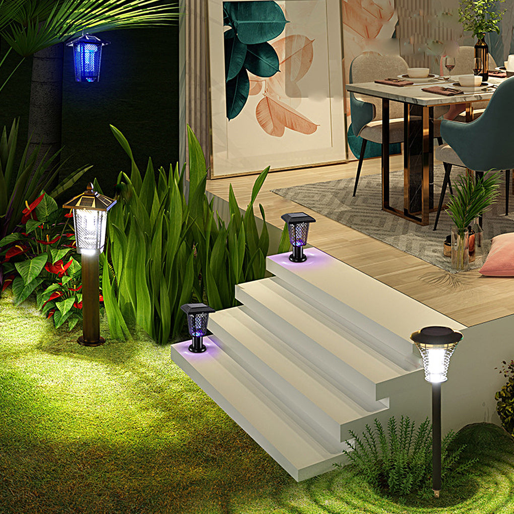 360° Multifunctional Solar Mosquito Killer Lamp with Waterproof, Dual Lighting Modes - Lamp Outdoor
