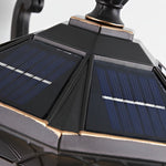 Retro Pattern Waterproof Black American Style Solar Powered Wall Lamp - Lamp Outdoor
