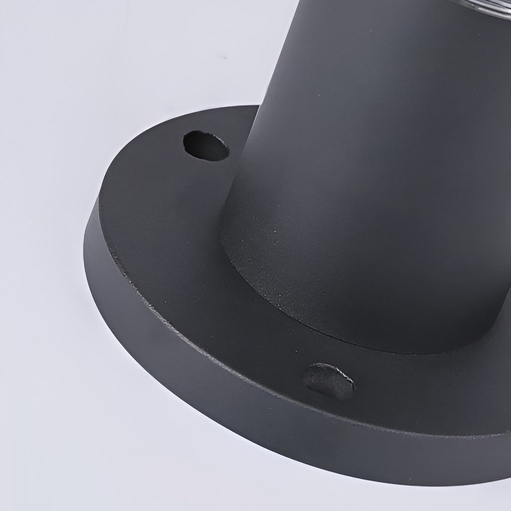 Contemporary Tapered Solar LED Pathway Light Black Cylindrical Outdoor Lighting - Lamp Outdoor