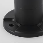 Round Solar LED Outdoor Lights in Black with Ribbed Lampshade - Lamp Outdoor