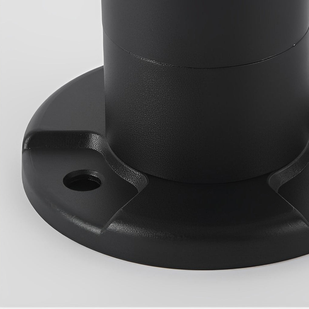 Round Solar LED Outdoor Lights in Black with Ribbed Lampshade - Lamp Outdoor