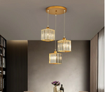 Vina Modern Cluster Cylinder Glass Pendant Light, Black/Gold - Lamp Outdoor