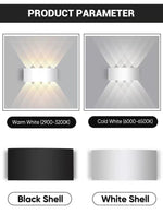 Tronix Modern Rectangular Metal Outdoor Wall Lamp, Black/White, Water-wave - Lamp Outdoor