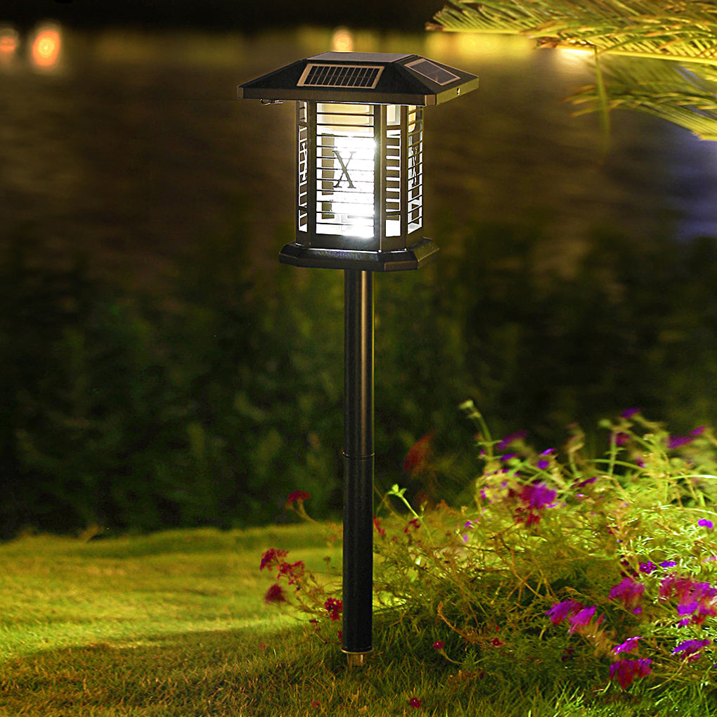 360° Multifunctional Solar Mosquito Killer Lamp with Waterproof, Dual Lighting Modes - Lamp Outdoor