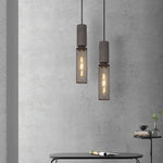 Xenith Industrial Cylindrical Pendant Light, Cement/Metal - Lamp Outdoor