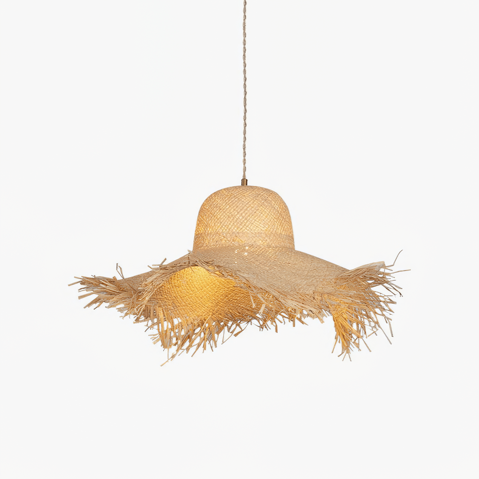Rattan Straw Hat Pendant Light - Lamp Outdoor