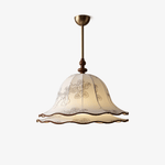 Ilsilis Traditional Elegance Floral Fabric Wood Pendant Lamp - Lamp Outdoor