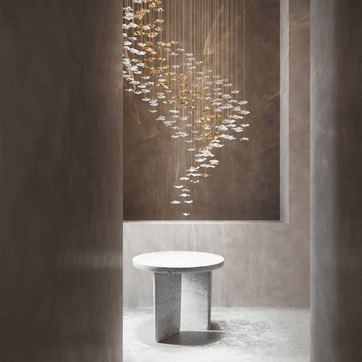Nephele Crystal Leaf Chandelier - Lamp Outdoor