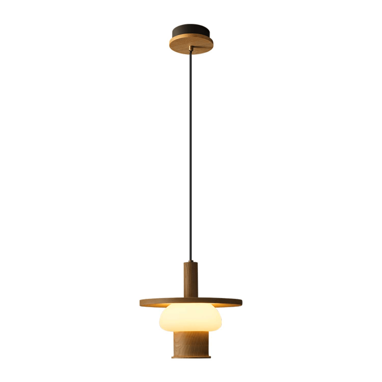 Zephaan Traditional Art Classic Glass Wood Pendant Light - Lamp Outdoor