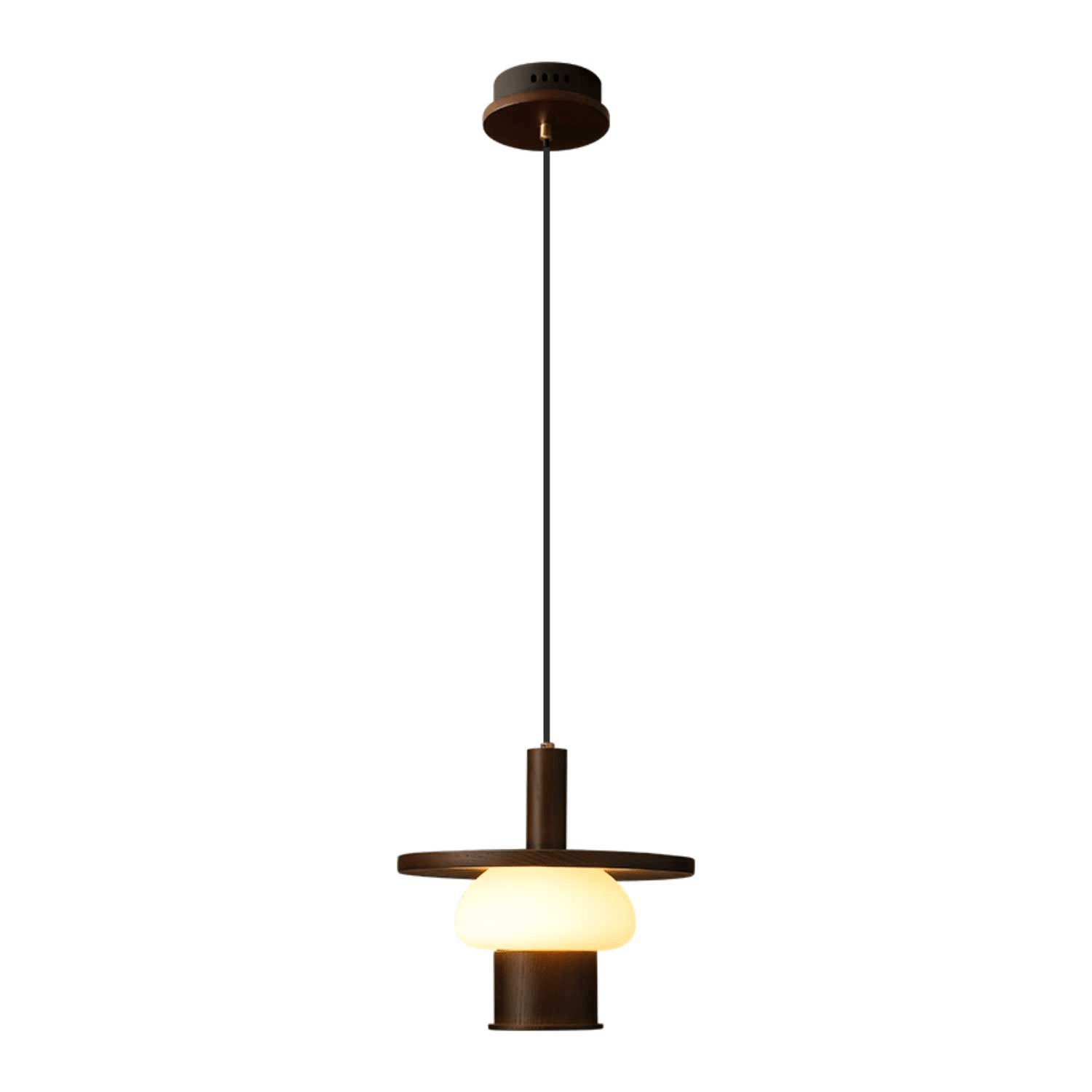 Zephaan Traditional Art Classic Glass Wood Pendant Light - Lamp Outdoor