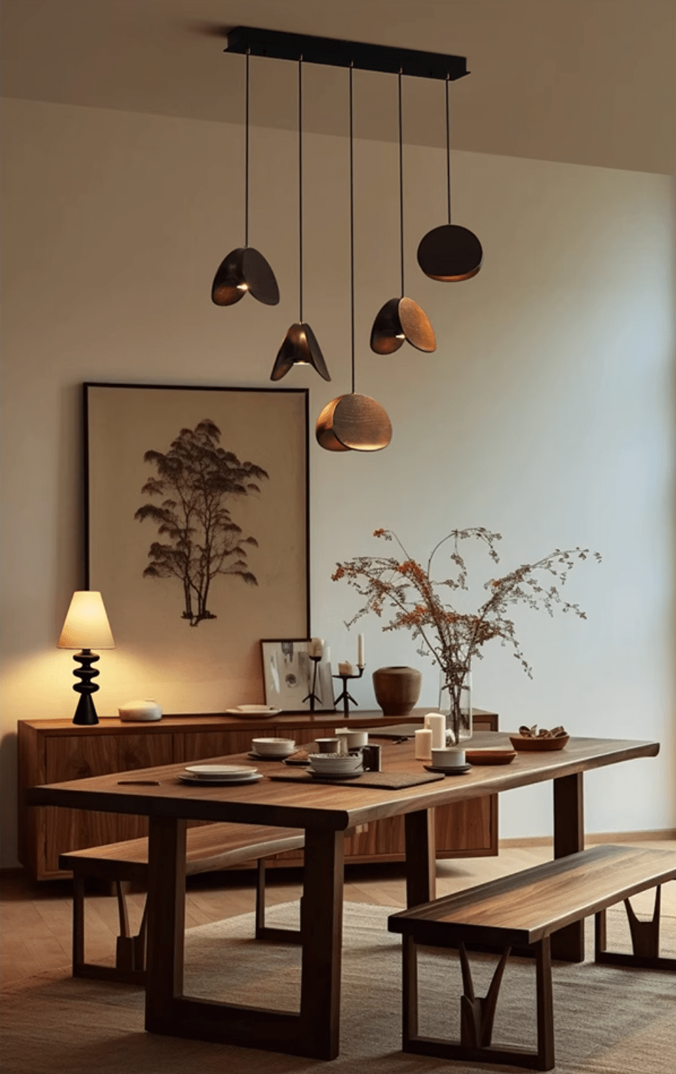 Tavro Minimalist Wood Pendant Light - Lamp Outdoor
