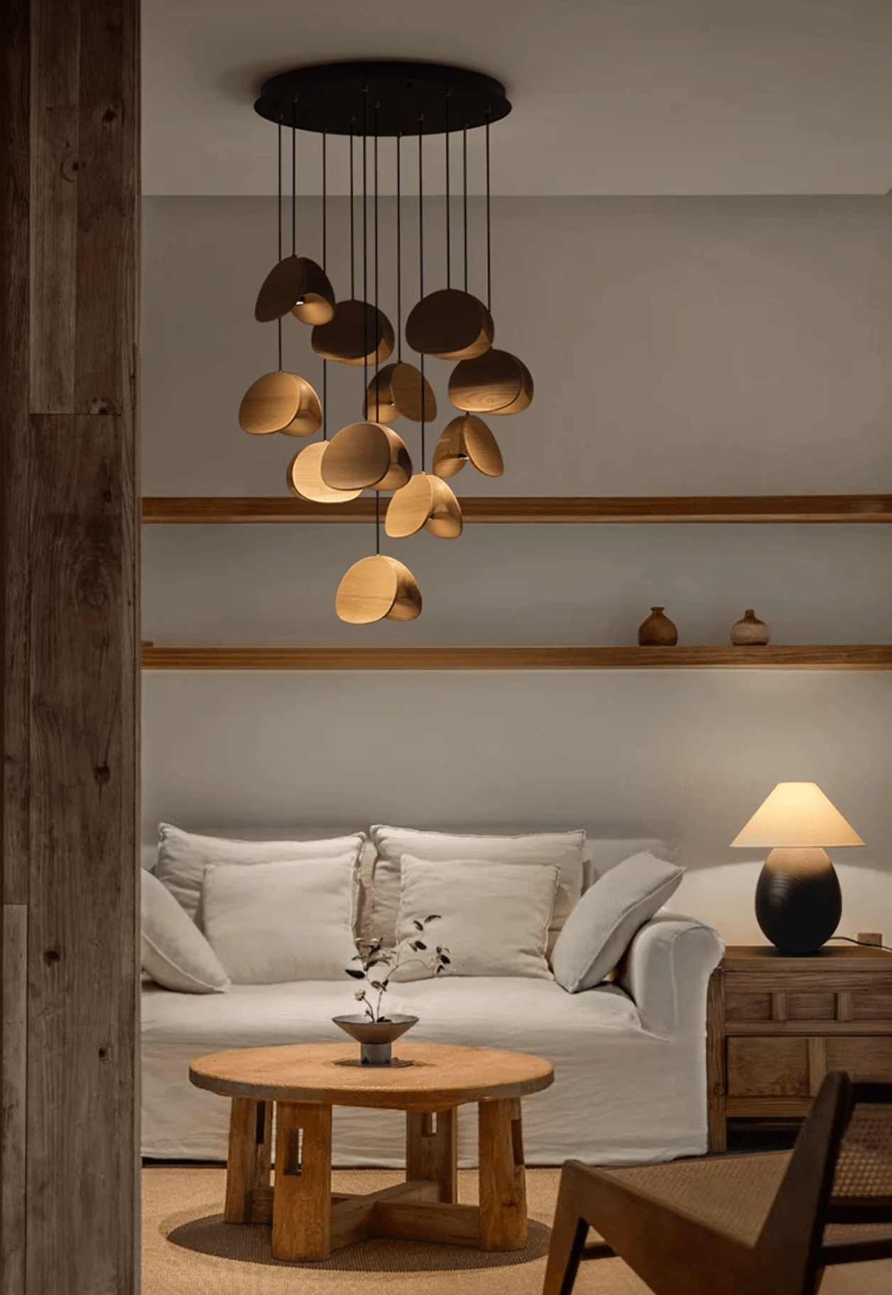 Tavro Minimalist Wood Pendant Light - Lamp Outdoor