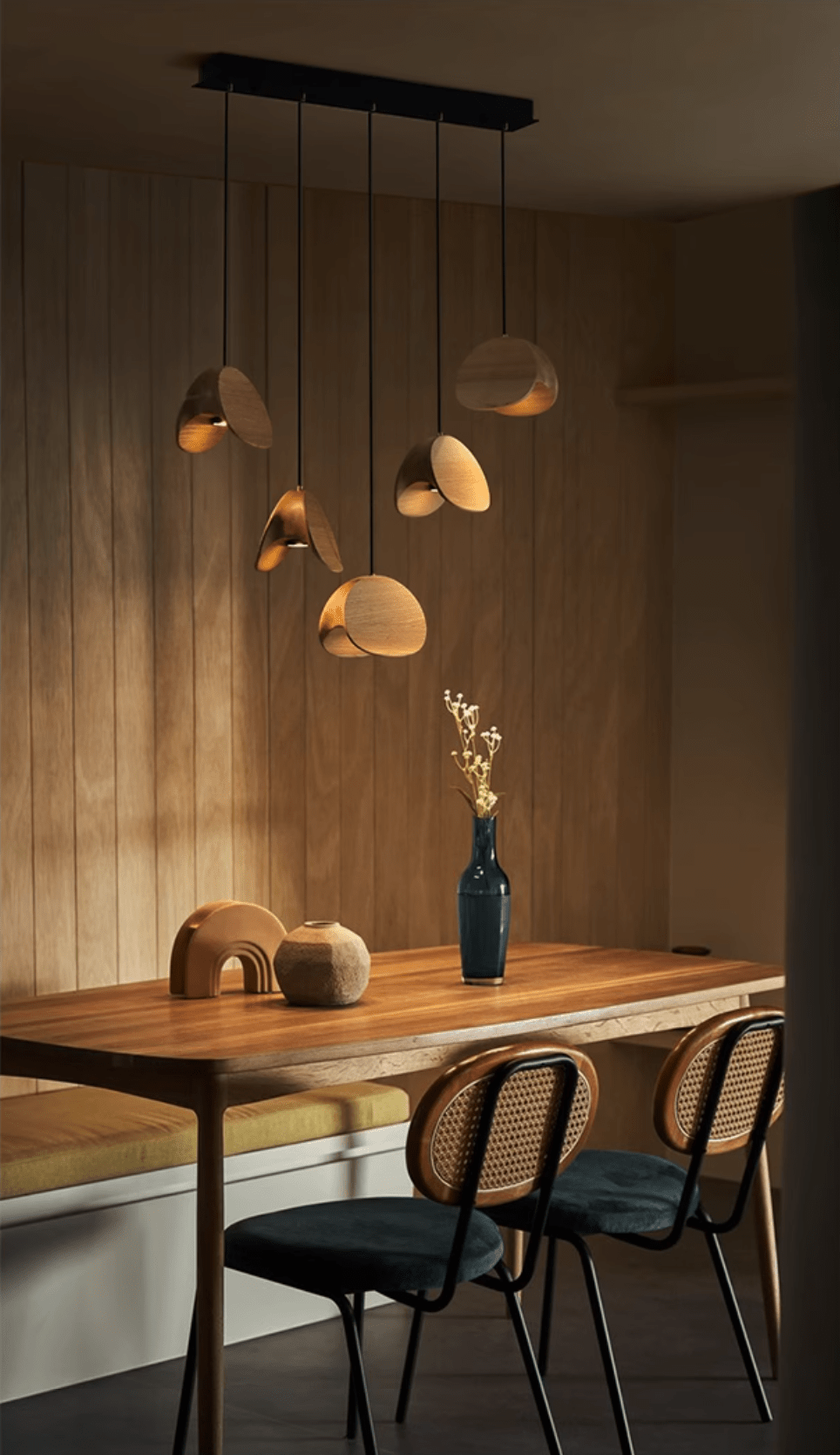 Tavro Minimalist Wood Pendant Light - Lamp Outdoor