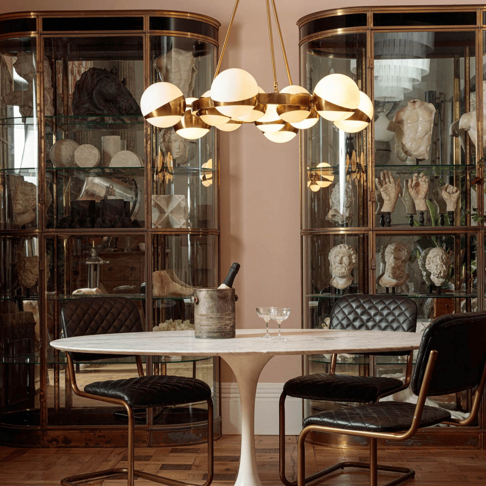 LuminaSphere Modern Brass Chandelier - Lamp Outdoor
