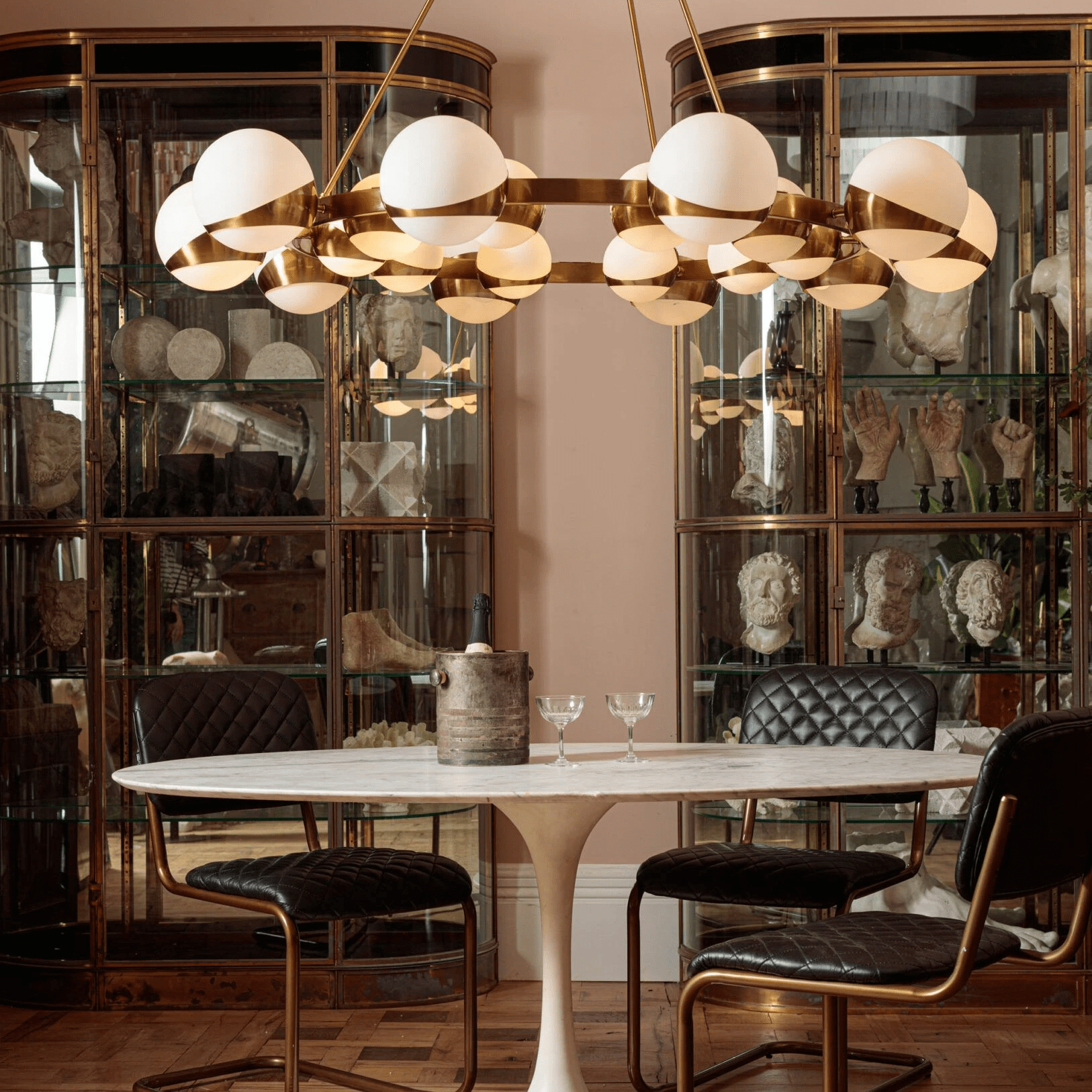 LuminaSphere Modern Brass Chandelier - Lamp Outdoor