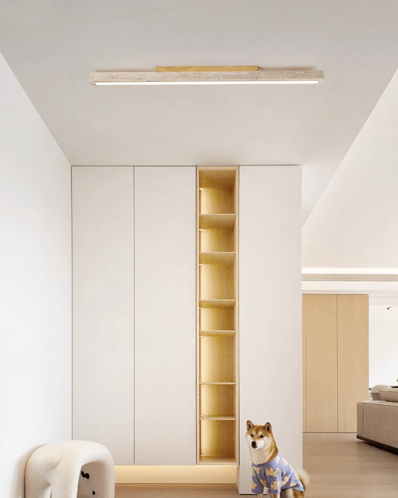 Orvenarae Minimalist Travertine Linear Light - Letslighting