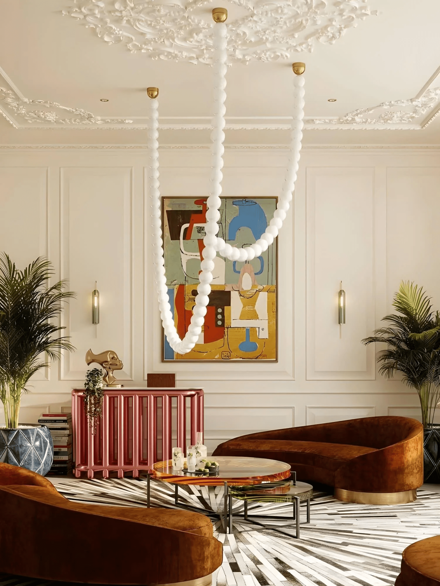 PearlCascade Glass Bead Chandelier - Lamp Outdoor