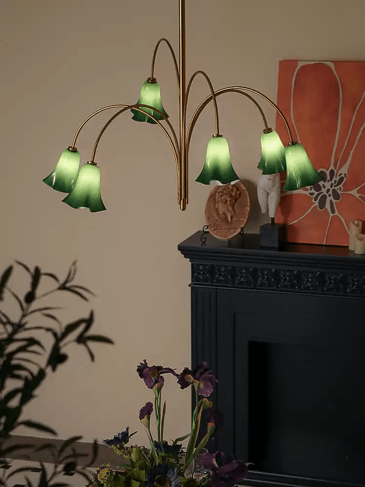 EmeraldBell Glass Pendant Chandelier - Lamp Outdoor