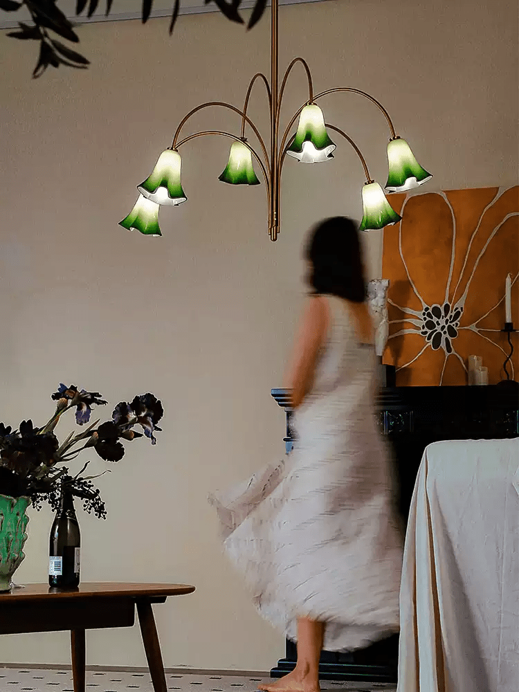 EmeraldBell Glass Pendant Chandelier - Lamp Outdoor