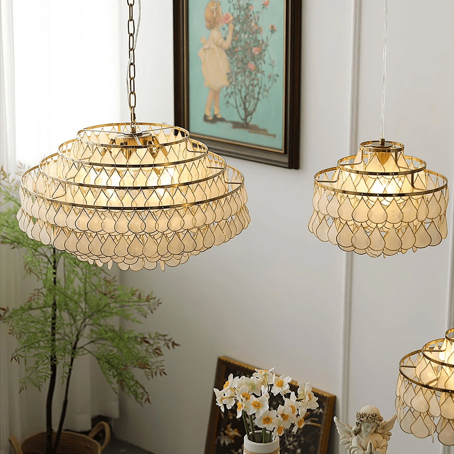 Teardrops Shell Chandelier - Lamp Outdoor