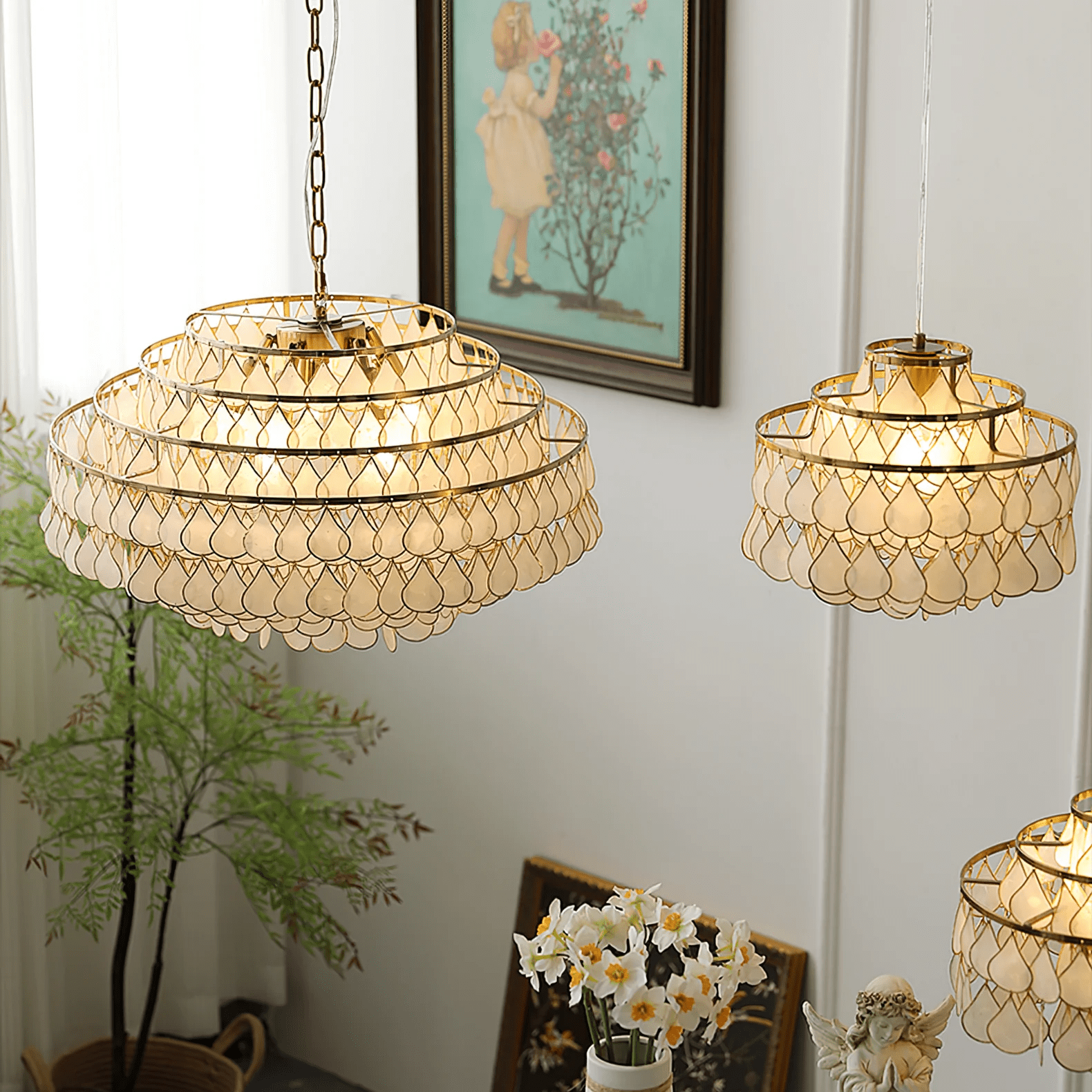 Teardrops Shell Chandelier - Lamp Outdoor
