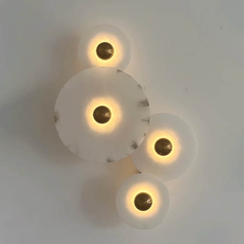 Selene Minimalist Alabaster Ceiling Light - Lamp Outdoor