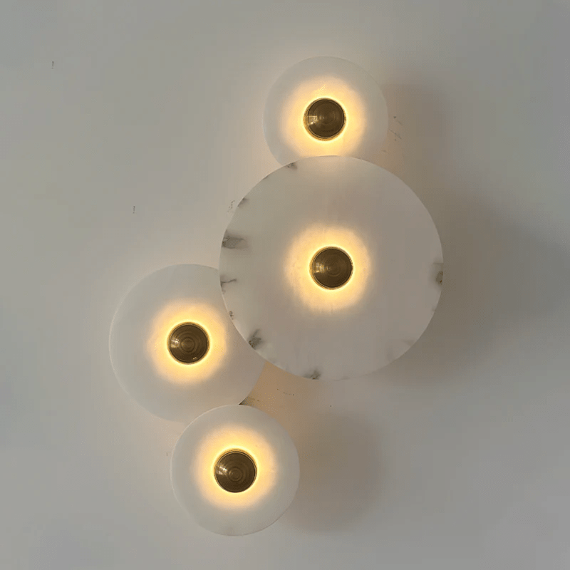 Selene Minimalist Alabaster Ceiling Light - Lamp Outdoor