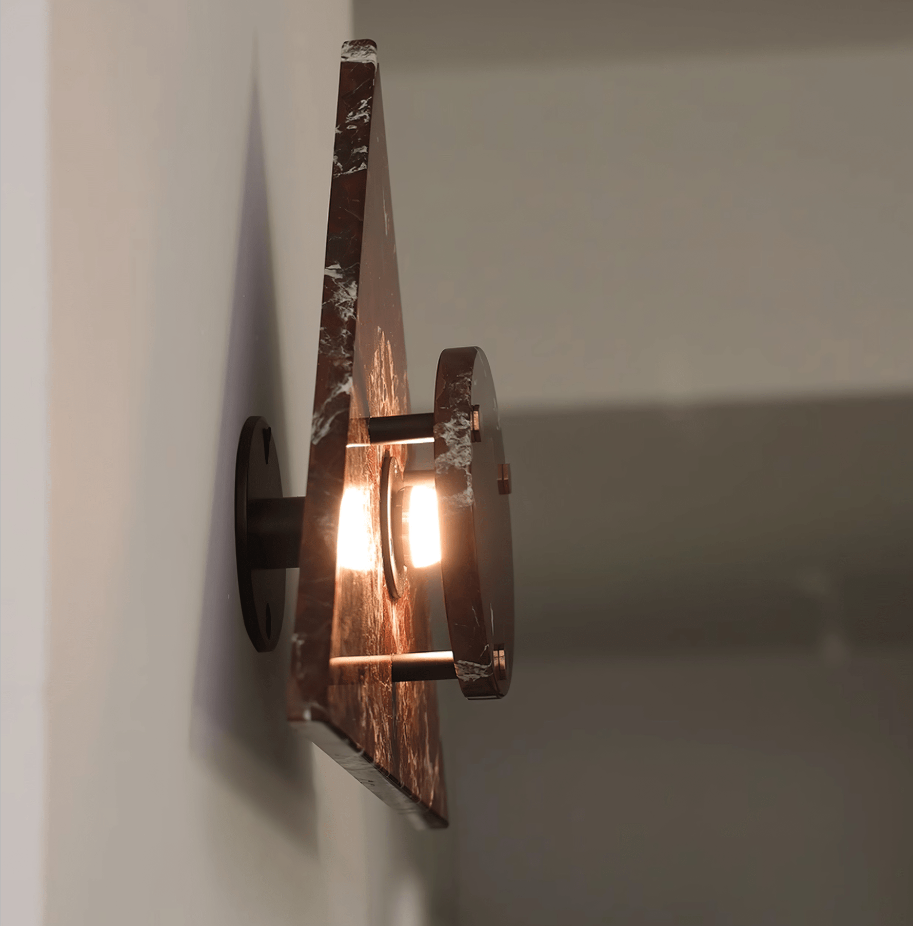 Pyramid Rustic Marble Wall Light - Lamp Outdoor
