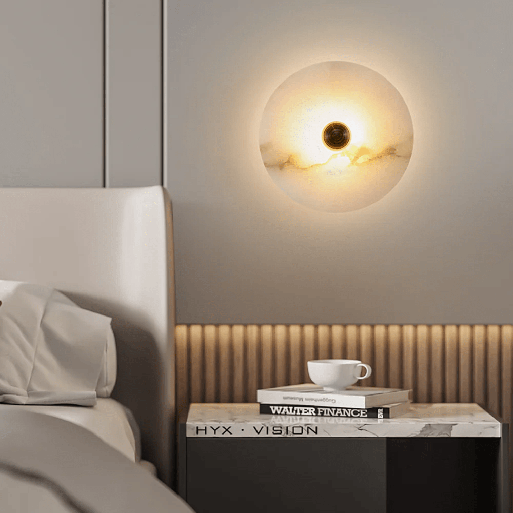 Selene Minimalist Alabaster Ceiling Light - Lamp Outdoor