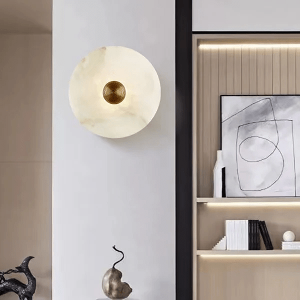 Selene Minimalist Alabaster Ceiling Light - Lamp Outdoor