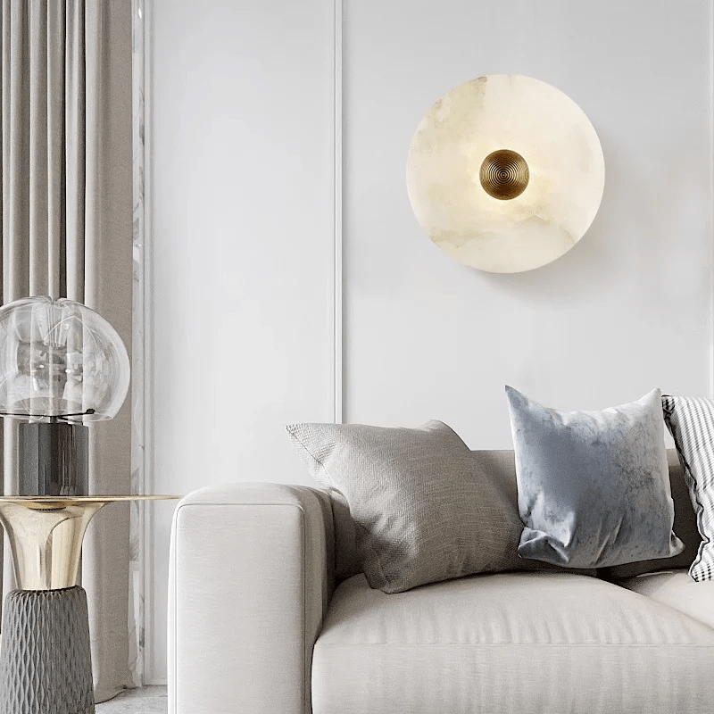 Selene Minimalist Alabaster Ceiling Light - Lamp Outdoor