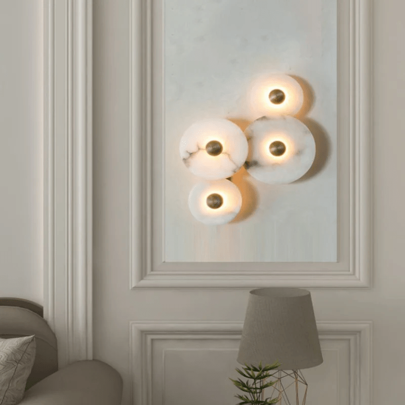 Selene Minimalist Alabaster Ceiling Light - Lamp Outdoor