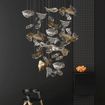 Cesilila Iridescent Metal Leaf Pendant Light - Lamp Outdoor