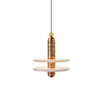 Orion Brushed Brass Alabaster Pendant Light - Lamp Outdoor