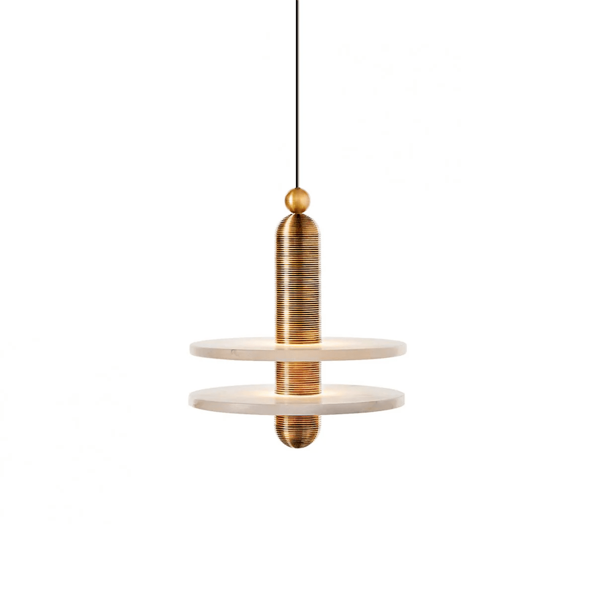 Orion Brushed Brass Alabaster Pendant Light - Lamp Outdoor