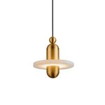 Orion Brushed Brass Alabaster Pendant Light - Lamp Outdoor