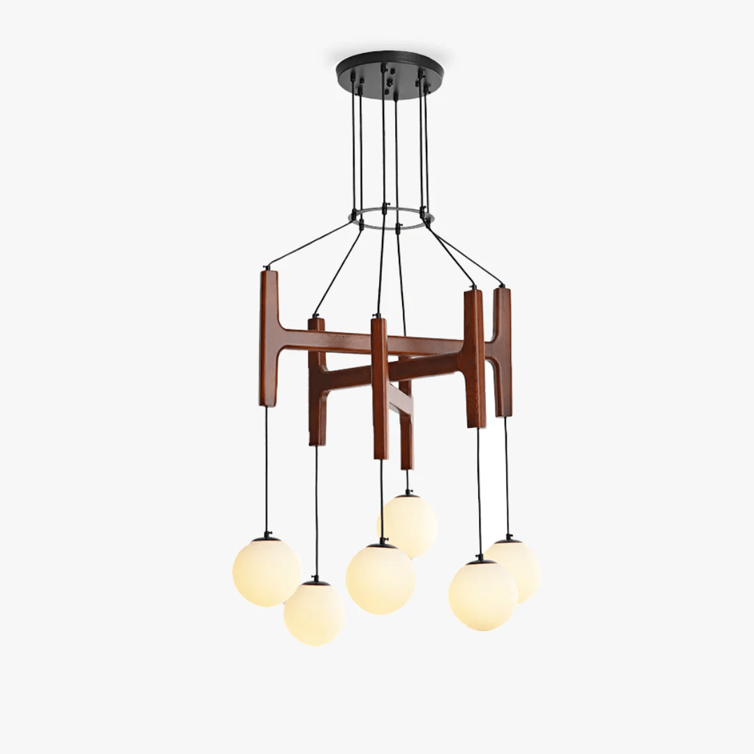 Xylocube Geometric Wood Globe Pendant Light - Lamp Outdoor