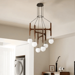 Xylocube Geometric Wood Globe Pendant Light - Lamp Outdoor