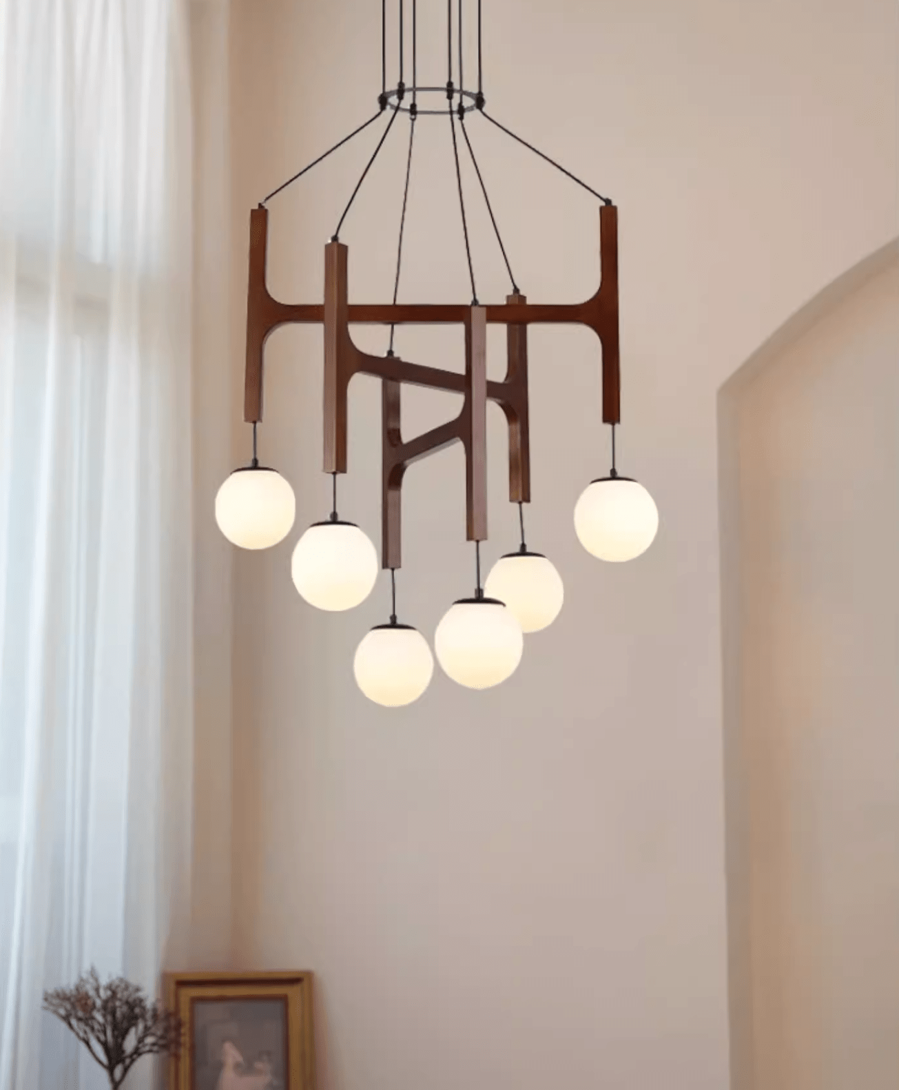 Xylocube Geometric Wood Globe Pendant Light - Lamp Outdoor