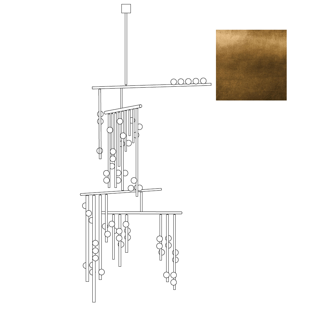 Eurzoris Geometric Brass Linear Pendant Light Chandelier - Lamp Outdoor