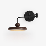 Kenshika Wooden Disc Black Wall Light - Lamp Outdoor