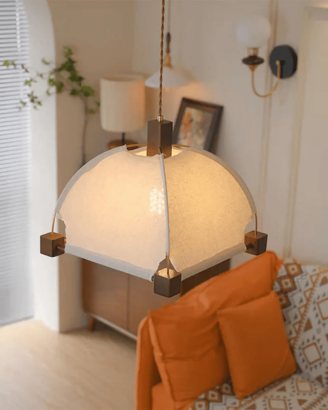 Phoebe Vintage Wood Pendant Lamp - Lamp Outdoor