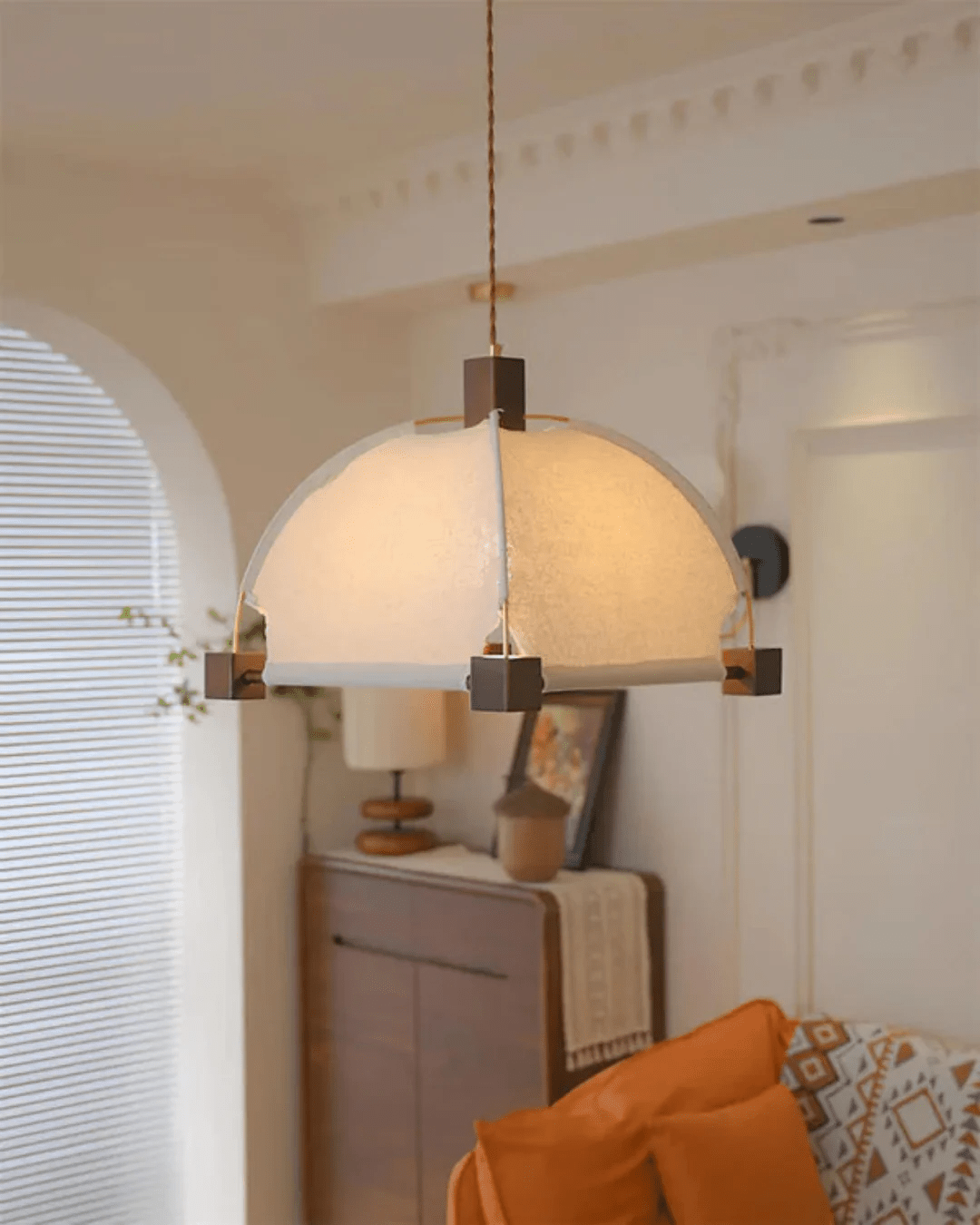Phoebe Vintage Wood Pendant Lamp - Lamp Outdoor