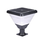17.9-Inch Black Square Solar LED Pier Mount Post Light - Lamp Outdoor