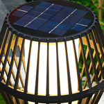 Modern Matte Black Solar Caged Lanterns - Lamp Outdoor